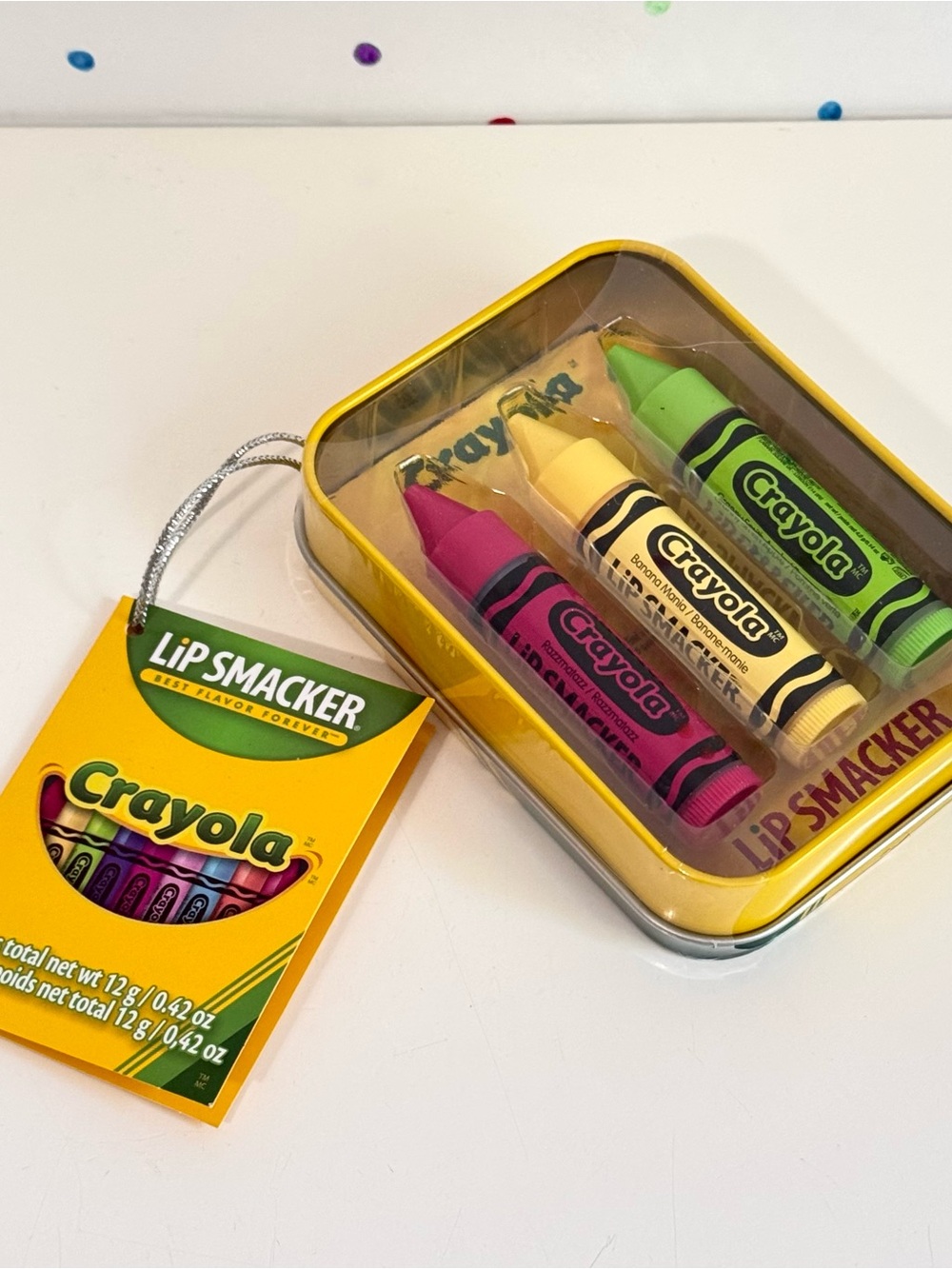 Crayola Lip Smacker Crayon Lip Balm Trio - Pink, Yellow, Green